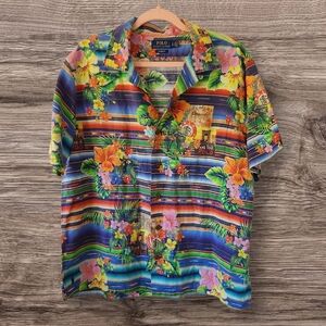 Polo‎ Ralph Lauren | EUC Custom Fit Floral Serape Camp Shirt L